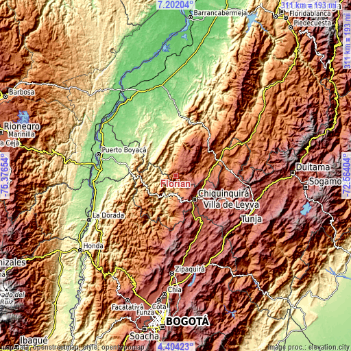 Topographic map of Florián