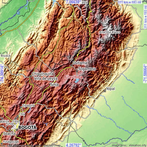 Topographic map of Firavitoba
