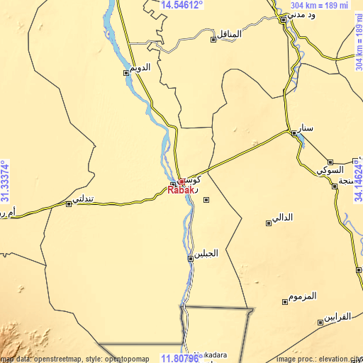 Topographic map of Rabak