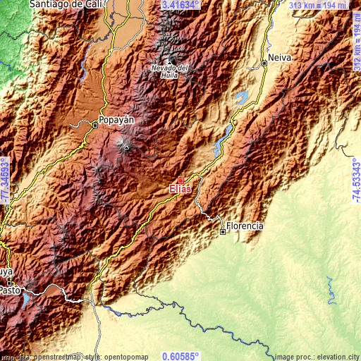 Topographic map of Elías