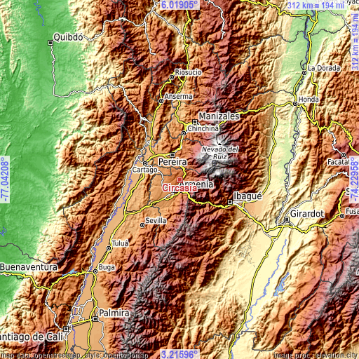 Topographic map of Circasia