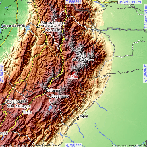 Topographic map of Chita