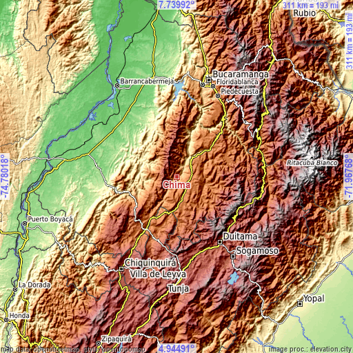 Topographic map of Chima