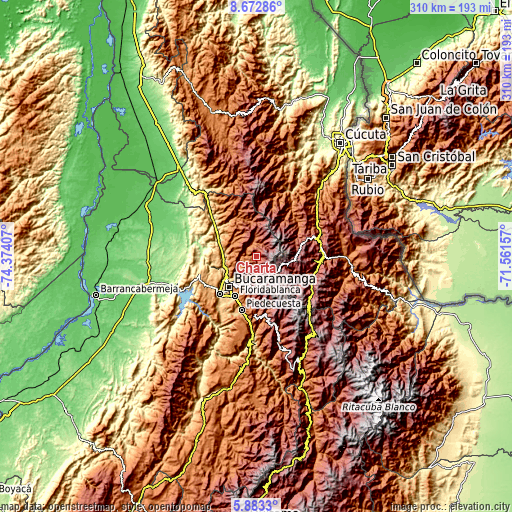 Topographic map of Charta