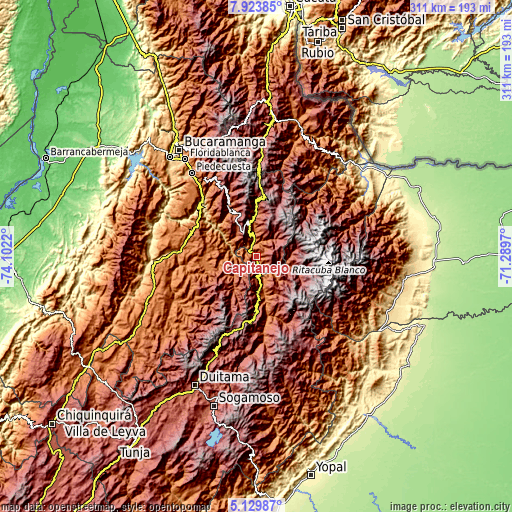 Topographic map of Capitanejo