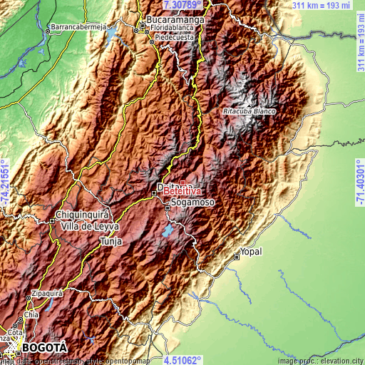 Topographic map of Betéitiva