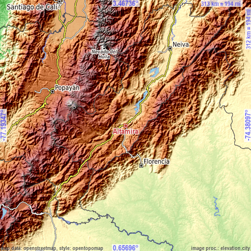 Topographic map of Altamira