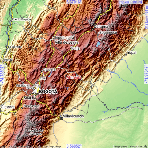 Topographic map of Almeida