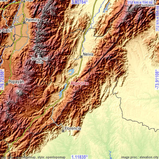 Topographic map of Algeciras