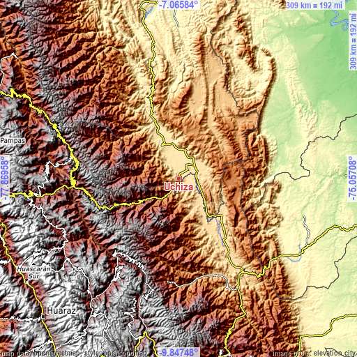 Topographic map of Uchiza