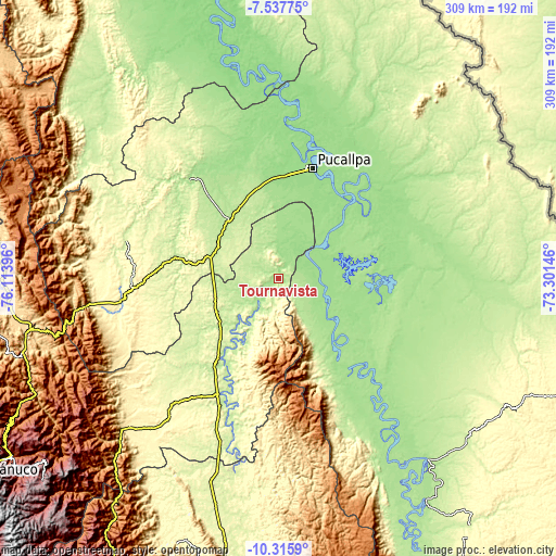 Topographic map of Tournavista