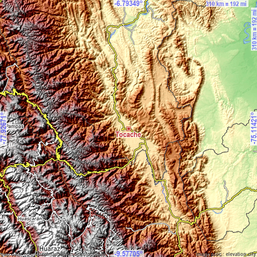 Topographic map of Tocache