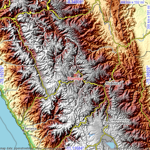 Topographic map of Shunqui