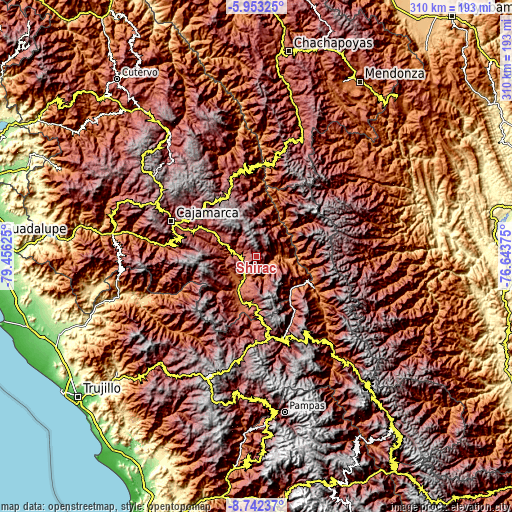 Topographic map of Shirac