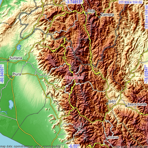 Topographic map of Sapalache