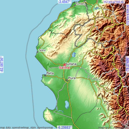 Topographic map of Salitral