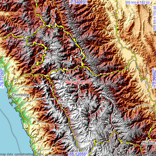 Topographic map of Quinuabamba