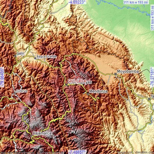 Topographic map of Quinjalca