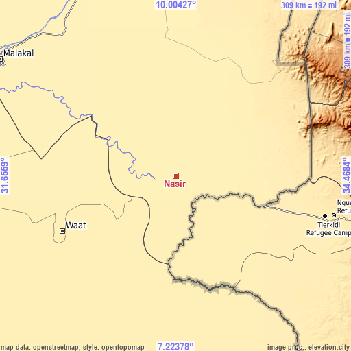 Topographic map of Nasir