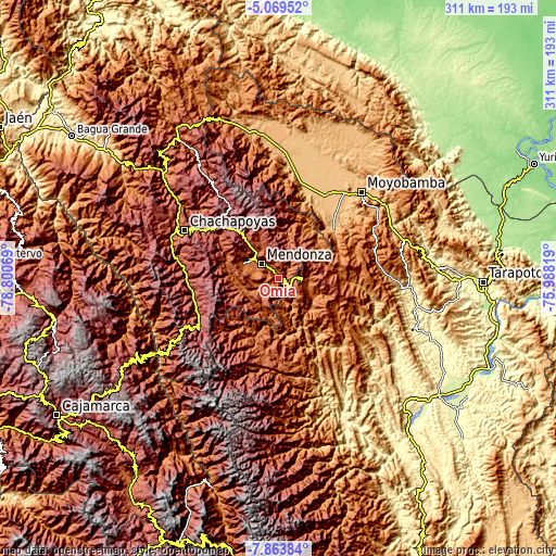 Topographic map of Omia