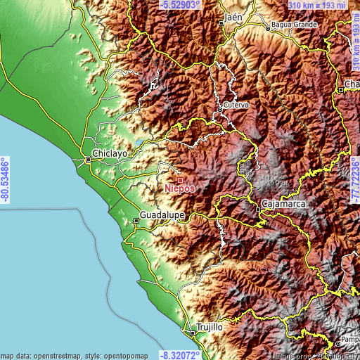 Topographic map of Niepos