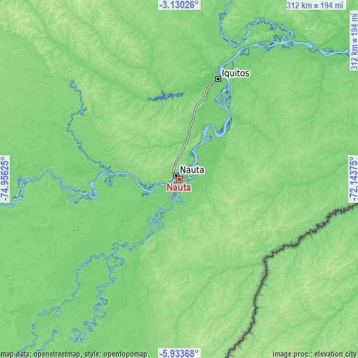 Topographic map of Nauta