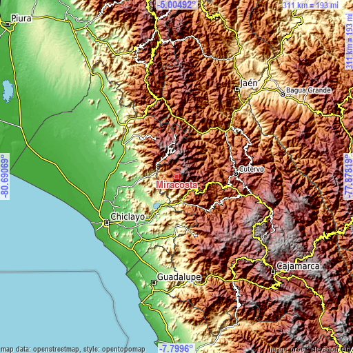Topographic map of Miracosta