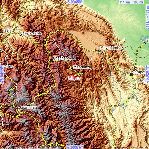 Topographic map of Milpuc