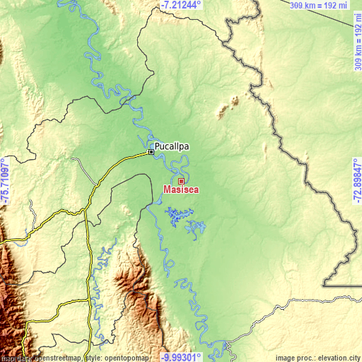 Topographic map of Masisea