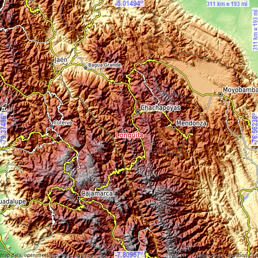 Topographic map of Longuita