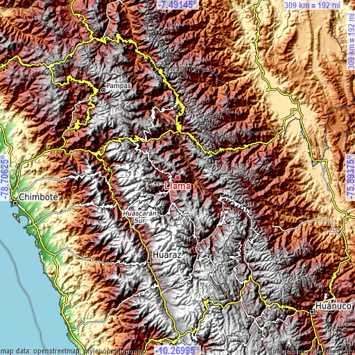 Topographic map of Llama