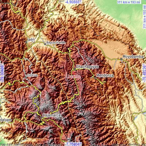 Topographic map of Levanto