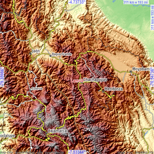 Topographic map of Lamud