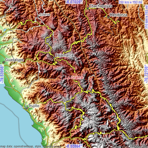 Topographic map of La Grama
