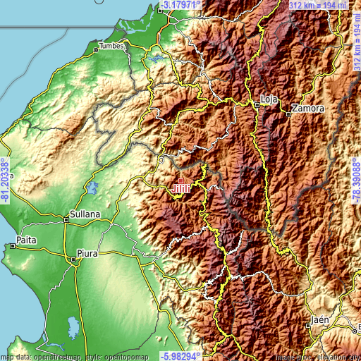 Topographic map of Jilili