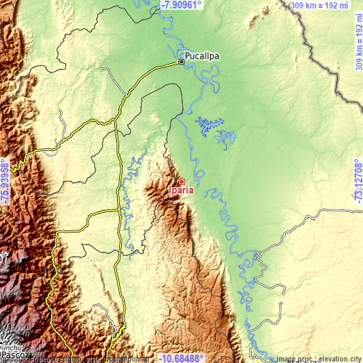 Topographic map of Iparia
