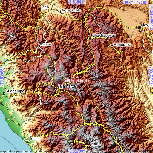 Topographic map of Huacapampa