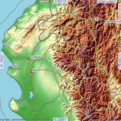 Topographic map of Frias