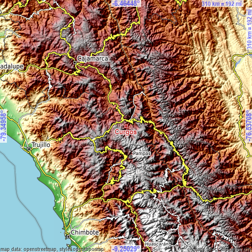Topographic map of Curgos