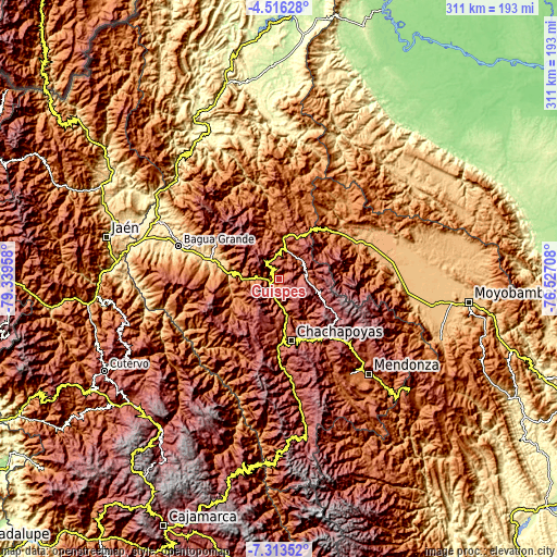 Topographic map of Cuispes