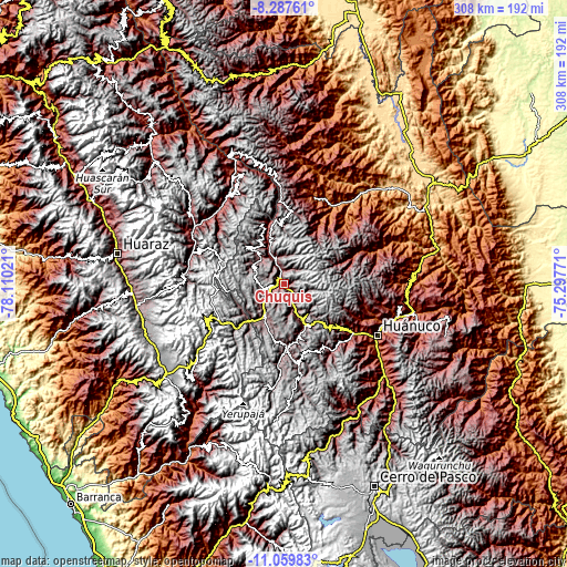 Topographic map of Chuquis