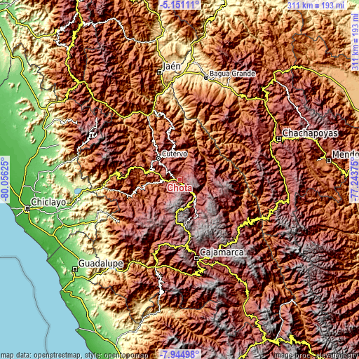 Topographic map of Chota