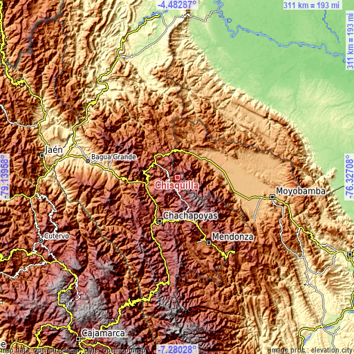 Topographic map of Chisquilla