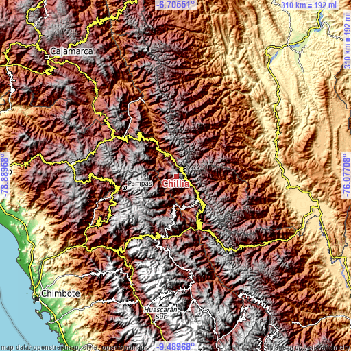 Topographic map of Chillia