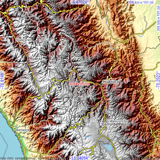 Topographic map of Chavinillo