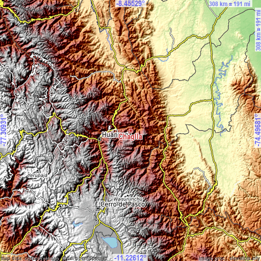 Topographic map of Chaglla