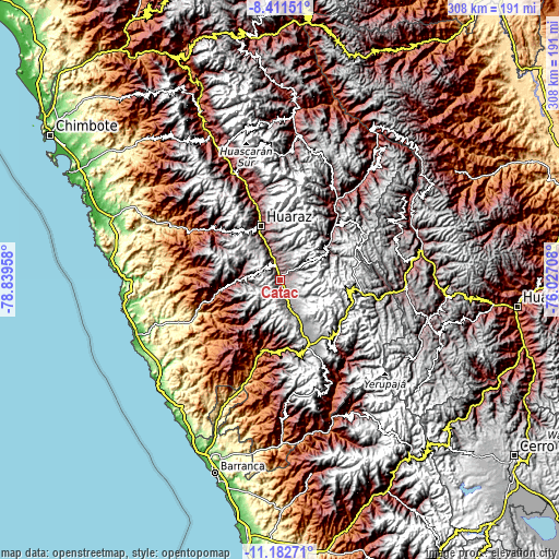 Topographic map of Catac