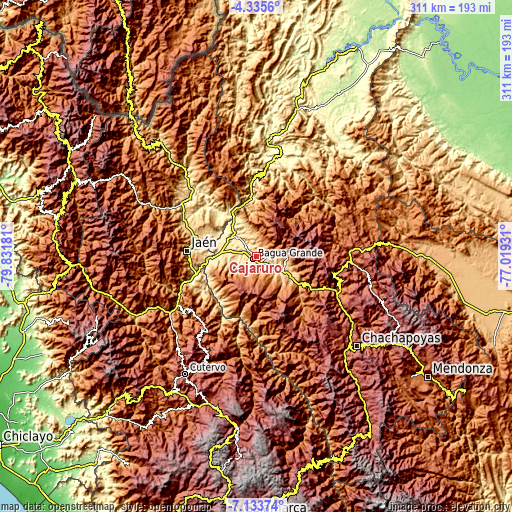 Topographic map of Cajaruro