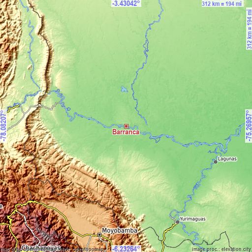 Topographic map of Barranca