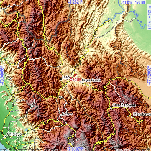 Topographic map of Bagua